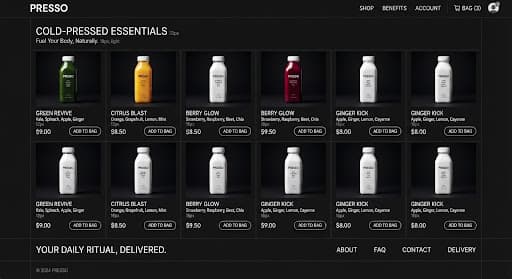 SALASJUICE — Juice Ordering & Recurring Delivery Platform interface preview